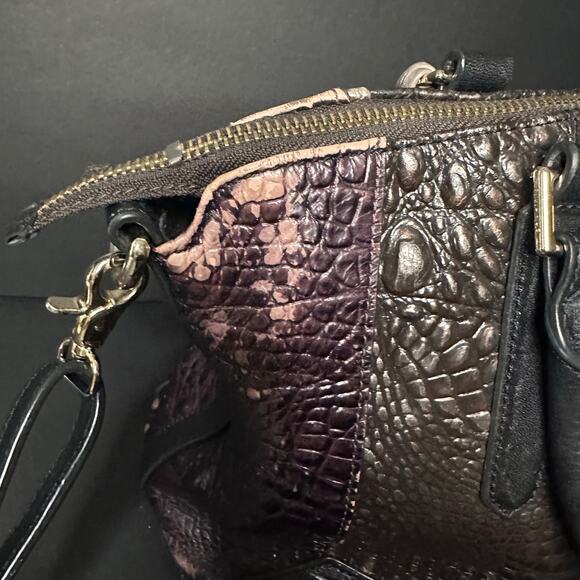Brahmin Duxbury Croc Embossed Stachel Bag Purse Plum Brown Please READ details - Picture 6 of 12